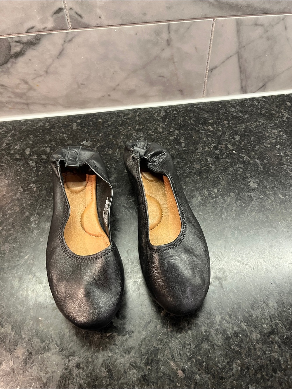 Women’s Black Leather SOFFT Ballet Flats